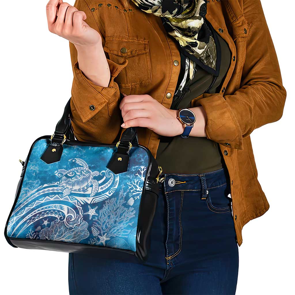 World Ocean Day Polynesian Pattern Shoulder Handbag Crystal Waves