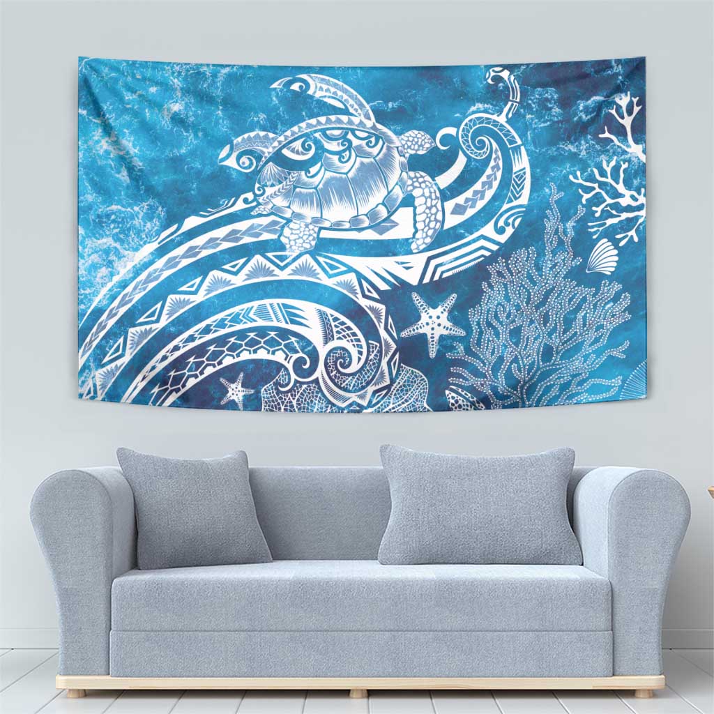 World Ocean Day Polynesian Pattern Tapestry Crystal Waves