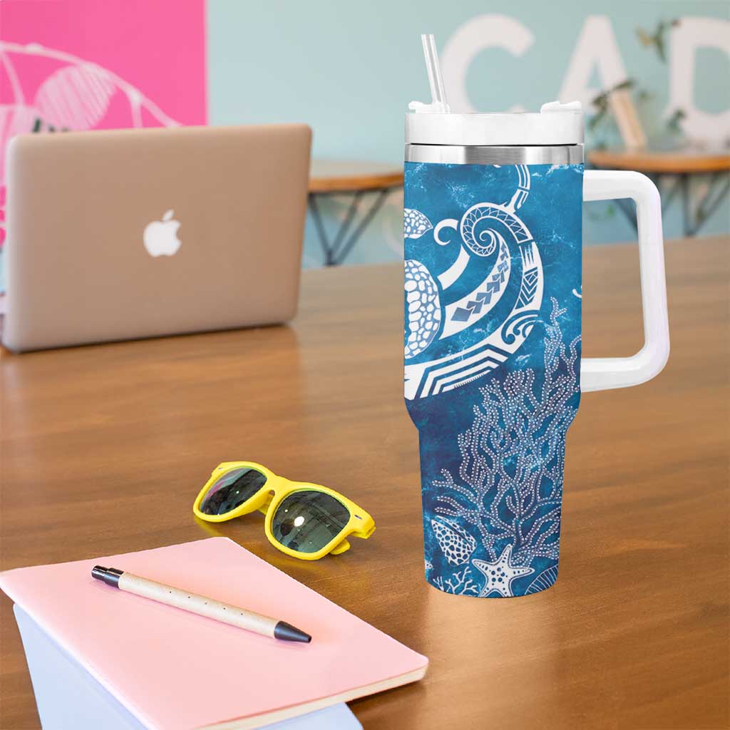 World Ocean Day Polynesian Pattern Tumbler With Handle Crystal Waves LT7 - Polynesian Pride