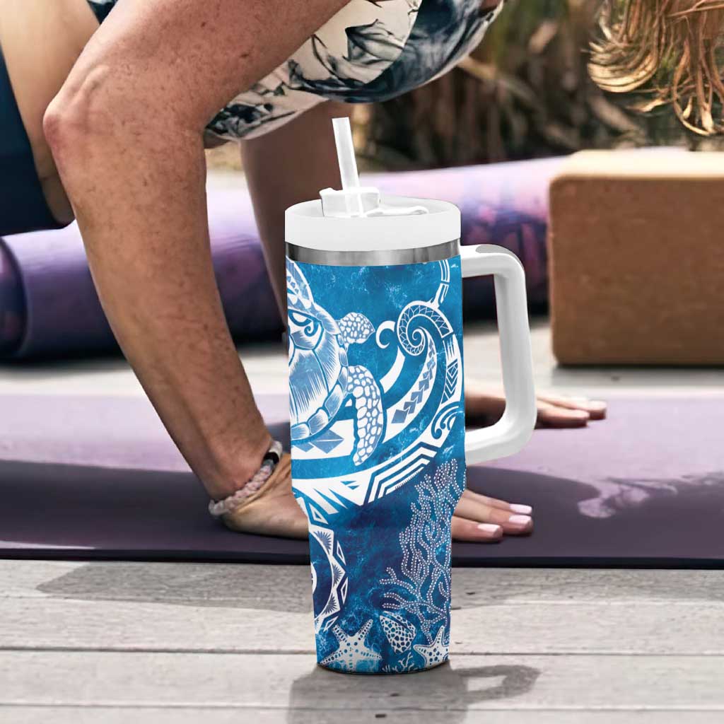 World Ocean Day Polynesian Pattern Tumbler With Handle Crystal Waves LT7 - Polynesian Pride