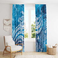 World Ocean Day Polynesian Pattern Window Curtain Crystal Waves