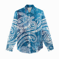 World Ocean Day Polynesian Pattern Women Casual Shirt Crystal Waves LT7 - Polynesian Pride