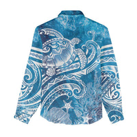 World Ocean Day Polynesian Pattern Women Casual Shirt Crystal Waves LT7 - Polynesian Pride