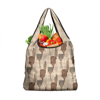 Aloha Hawaii Vintage Kahili Pa'a Lima Grocery Bag Palaka Print Cozy Beige