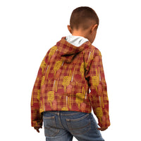 Aloha Hawaii Vintage Kahili Pa'a Lima Kid Hoodie Palaka Print Hilo Royal Red-Yellow
