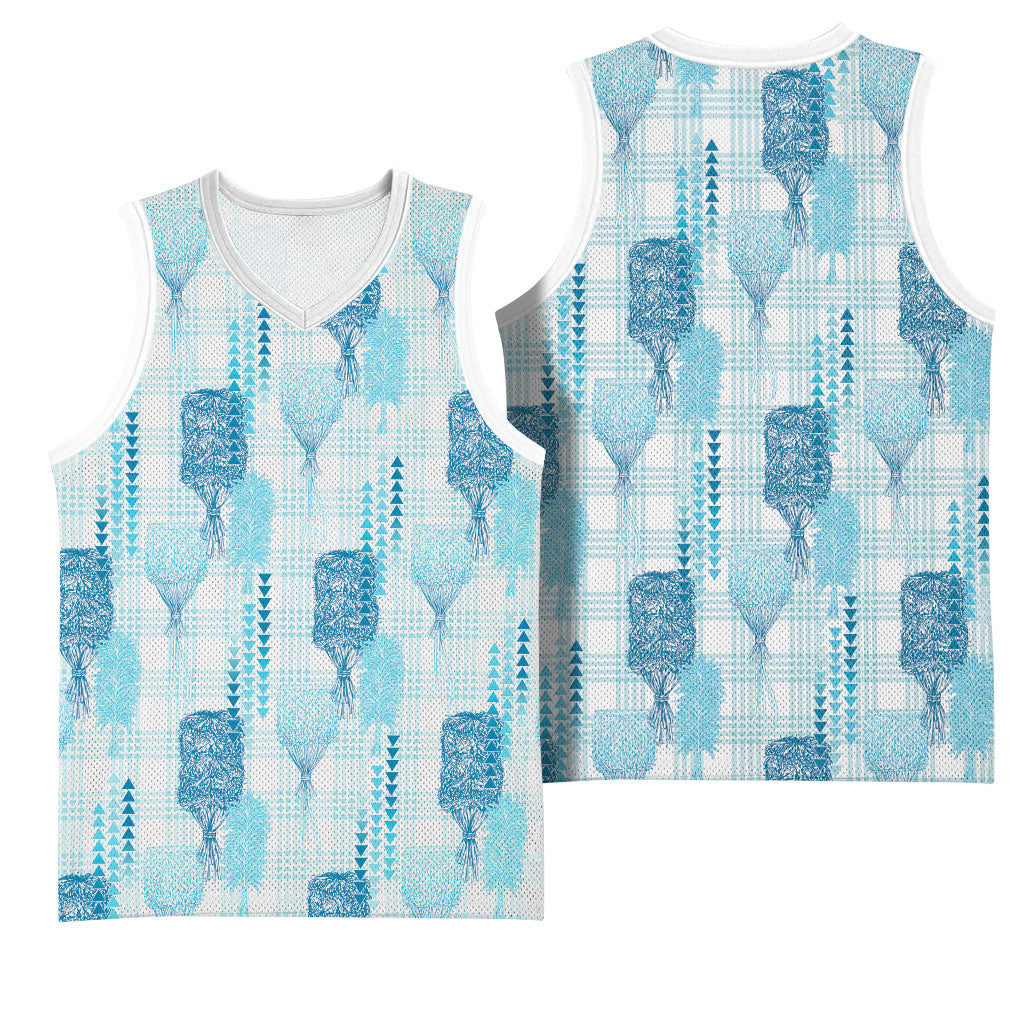 Aloha Hawaii Vintage Kahili Pa'a Lima Basketball Jersey Palaka Print Oceanic Turquoise