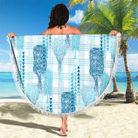 Aloha Hawaii Vintage Kahili Pa'a Lima Beach Blanket Palaka Print Oceanic Turquoise