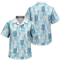 Aloha Hawaii Vintage Kahili Pa'a Lima Family Matching Off Shoulder Short Dress and Hawaiian Shirt Palaka Print Oceanic Turquoise