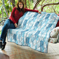 Aloha Hawaii Vintage Kahili Pa'a Lima Quilt Palaka Print Oceanic Turquoise