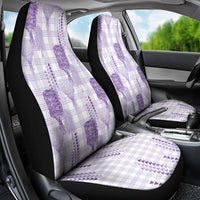Aloha Hawaii Vintage Kahili Pa'a Lima Car Seat Cover Palaka Print Pastel Lavender