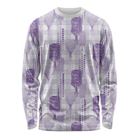 Aloha Hawaii Vintage Kahili Pa'a Lima Long Sleeve Shirt Palaka Print Pastel Lavender
