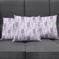 Aloha Hawaii Vintage Kahili Pa'a Lima Pillow Cover Palaka Print Pastel Lavender