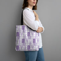 Aloha Hawaii Vintage Kahili Pa'a Lima Tote Bag Palaka Print Pastel Lavender