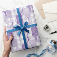Aloha Hawaii Vintage Kahili Pa'a Lima Wrapping Paper Palaka Print Pastel Lavender