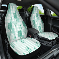 Aloha Hawaii Vintage Kahili Pa'a Lima Car Seat Cover Palaka Print Mossy Teal
