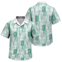 Aloha Hawaii Vintage Kahili Pa'a Lima Family Matching Summer Maxi Dress and Hawaiian Shirt Palaka Print Mossy Teal
