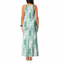 Aloha Hawaii Vintage Kahili Pa'a Lima Tank Maxi Dress Palaka Print Mossy Teal