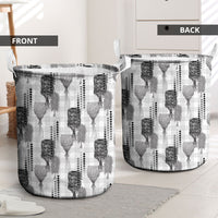Aloha Hawaii Vintage Kahili Pa'a Lima Laundry Basket Palaka Print Hinahina