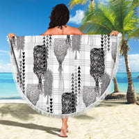 Aloha Hawaii Vintage Kahili Pa'a Lima Beach Blanket Palaka Print Hinahina