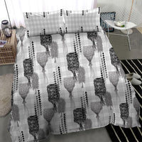 Aloha Hawaii Vintage Kahili Pa'a Lima Bedding Set Palaka Print Hinahina