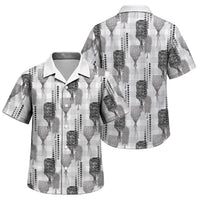 Aloha Hawaii Vintage Kahili Pa'a Lima Family Matching Long Sleeve Bodycon Dress and Hawaiian Shirt Palaka Print Hinahina