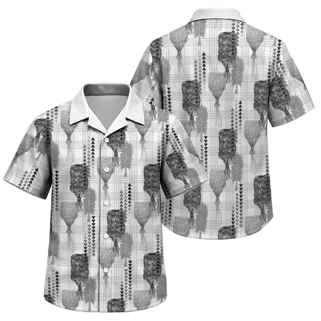 Aloha Hawaii Vintage Kahili Pa'a Lima Family Matching Short Sleeve Bodycon Dress and Hawaiian Shirt Palaka Print Hinahina