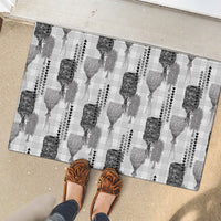 Aloha Hawaii Vintage Kahili Pa'a Lima Rubber Doormat Palaka Print Hinahina