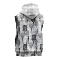 Aloha Hawaii Vintage Kahili Pa'a Lima Sleeveless Hoodie Palaka Print Hinahina
