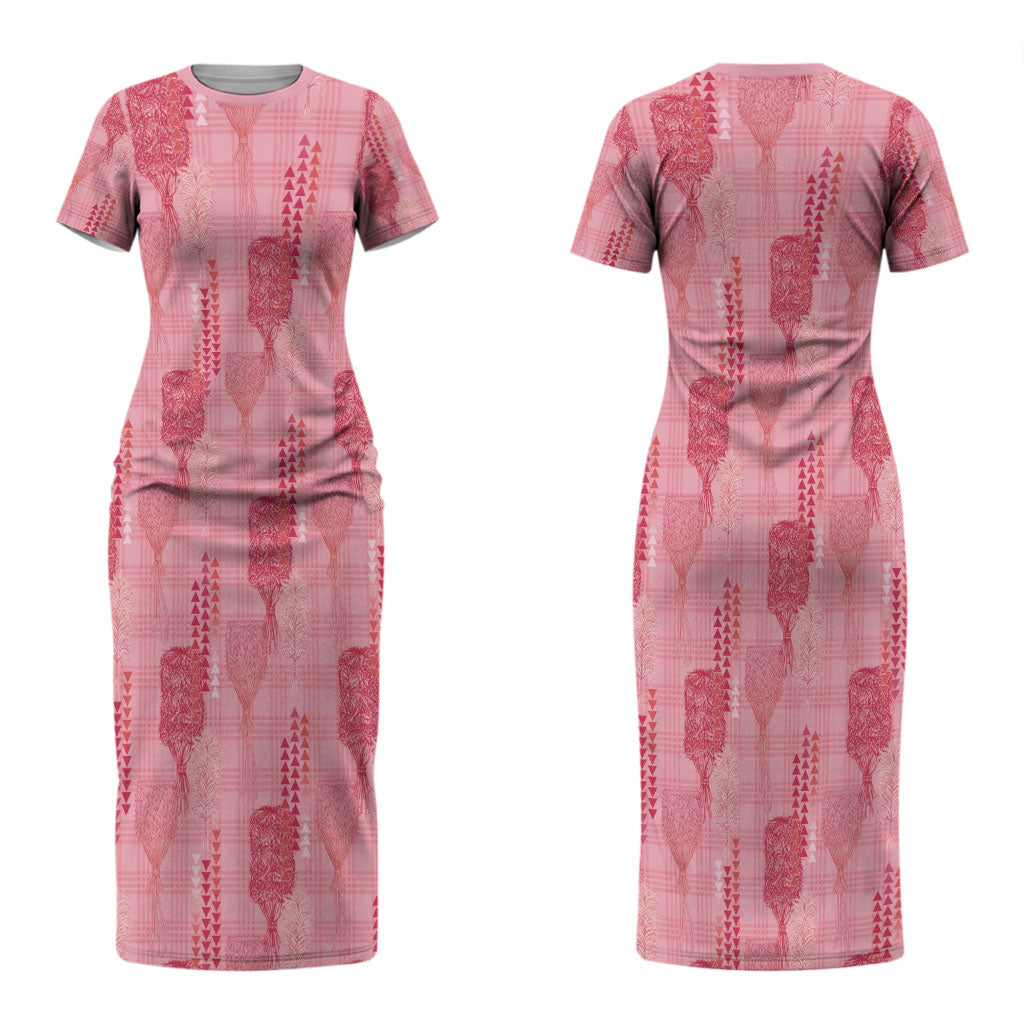 Aloha Hawaii Vintage Kahili Pa'a Lima Couples Matching Short Sleeve Bodycon Dress and Hawaiian Shirt Palaka Print Berry Pink