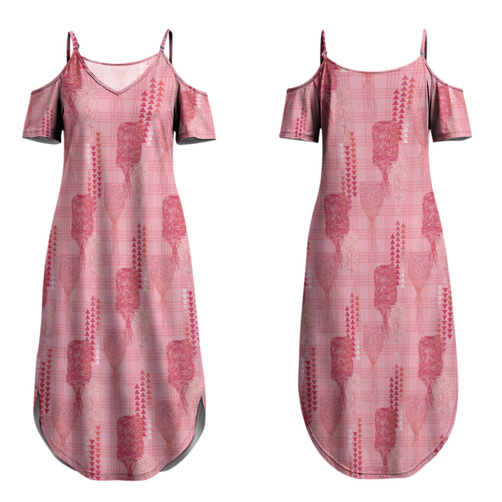 Aloha Hawaii Vintage Kahili Pa'a Lima Couples Matching Summer Maxi Dress and Hawaiian Shirt Palaka Print Berry Pink