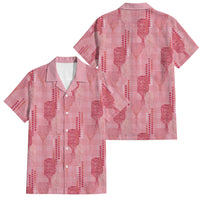 Aloha Hawaii Vintage Kahili Pa'a Lima Family Matching Mermaid Dress and Hawaiian Shirt Palaka Print Berry Pink