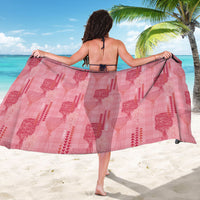 Aloha Hawaii Vintage Kahili Pa'a Lima Sarong Palaka Print Berry Pink