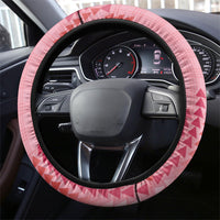 Aloha Hawaii Vintage Kahili Pa'a Lima Steering Wheel Cover Palaka Print Berry Pink