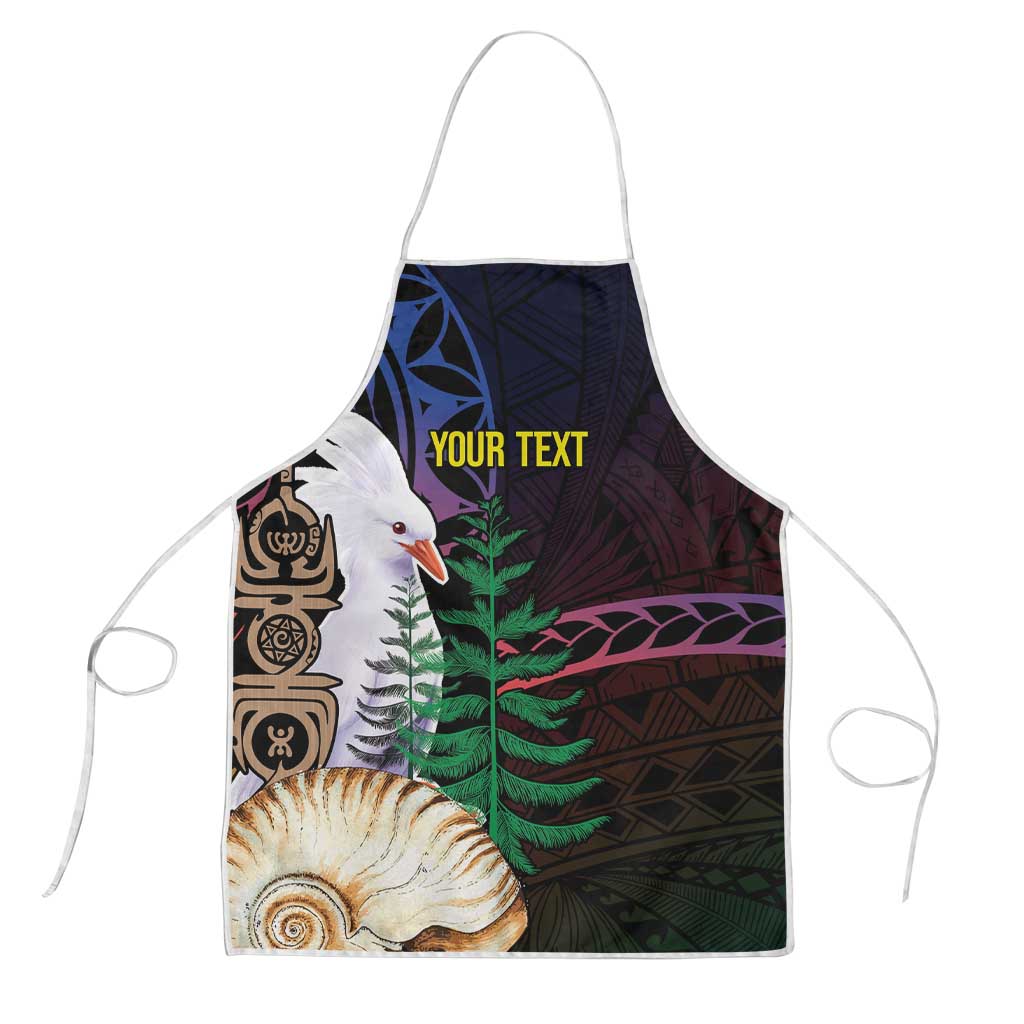 New Caledonia Kanaky Personalized Apron Kagu Bird Emblem - Polynesian Pride