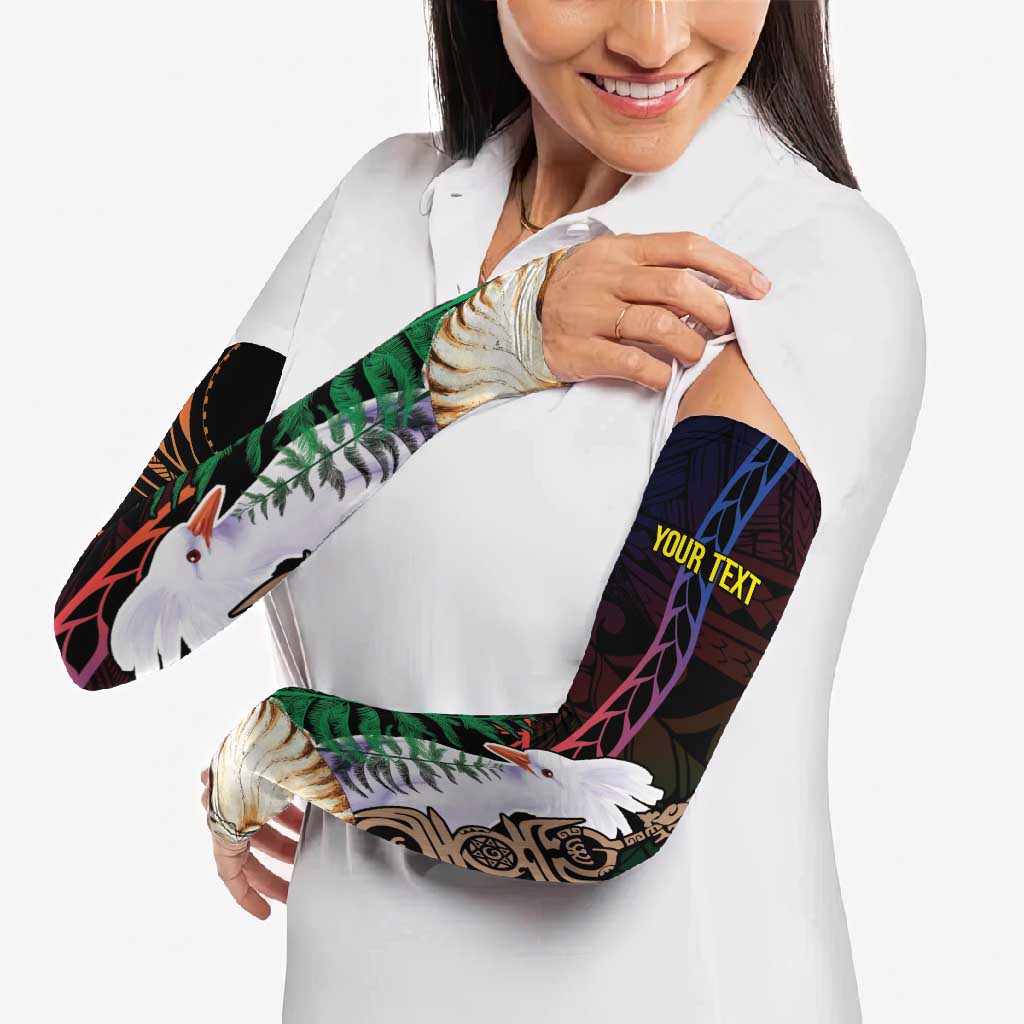 New Caledonia Kanaky Personalized Arm Sleeves Kagu Bird Emblem - Polynesian Pride