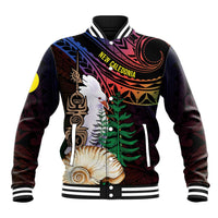 New Caledonia Kanaky Personalized Baseball Jacket Kagu Bird Emblem - Polynesian Pride
