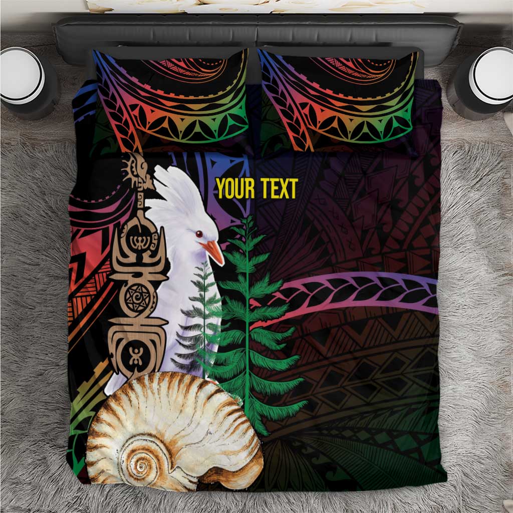 New Caledonia Kanaky Personalized Bedding Set Kagu Bird Emblem LT7 Black - Polynesian Pride