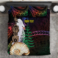 New Caledonia Kanaky Personalized Bedding Set Kagu Bird Emblem LT7 Black - Polynesian Pride