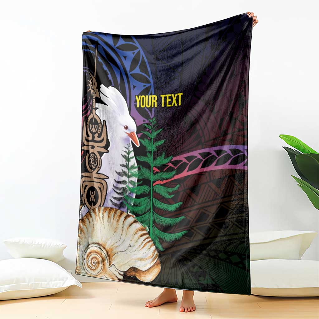 New Caledonia Kanaky Personalized Blanket Kagu Bird Emblem - Polynesian Pride