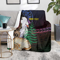 New Caledonia Kanaky Personalized Blanket Kagu Bird Emblem - Polynesian Pride