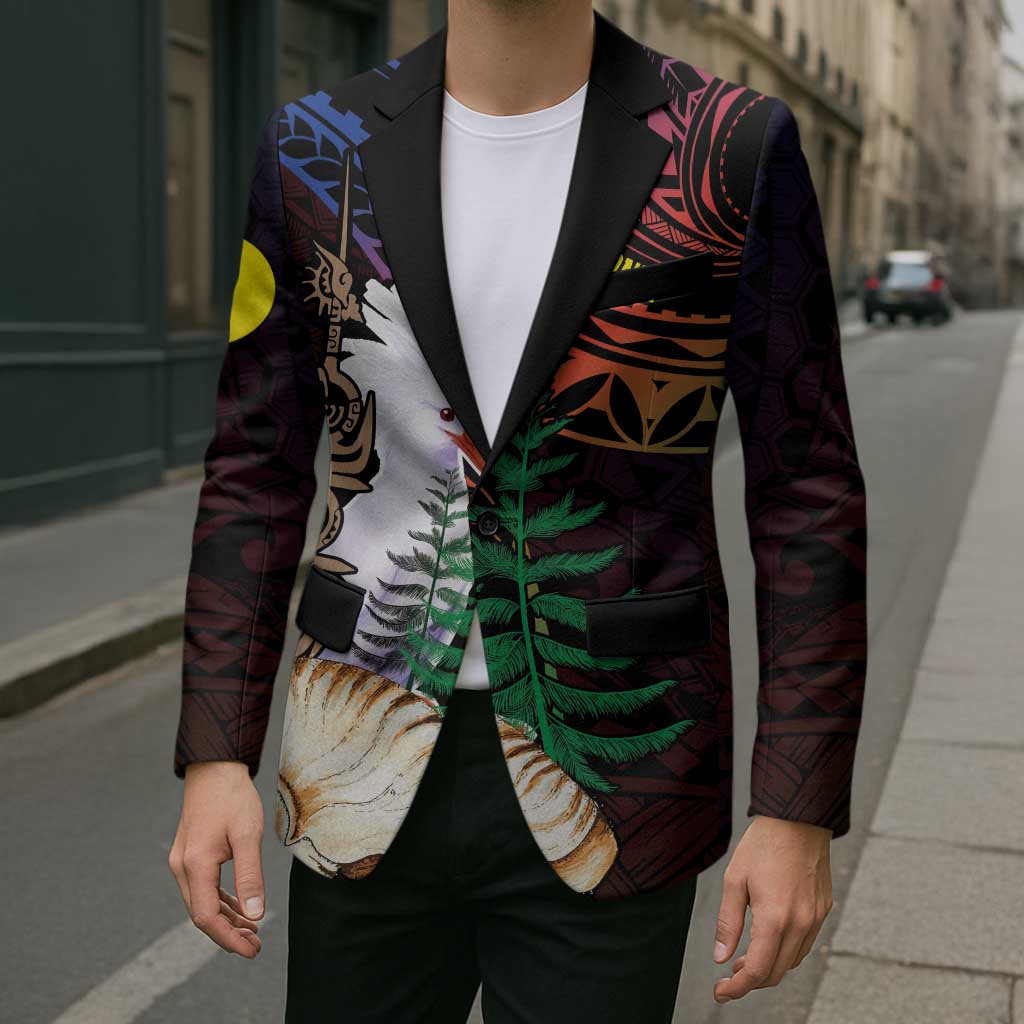 New Caledonia Kanaky Personalized Blazer Kagu Bird Emblem LT7 - Polynesian Pride