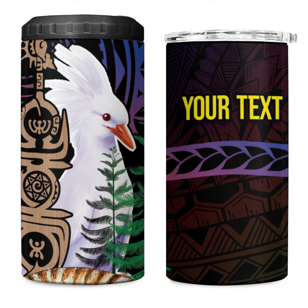 New Caledonia Kanaky Personalized 4 in 1 Can Cooler Tumbler Kagu Bird Emblem - Polynesian Pride