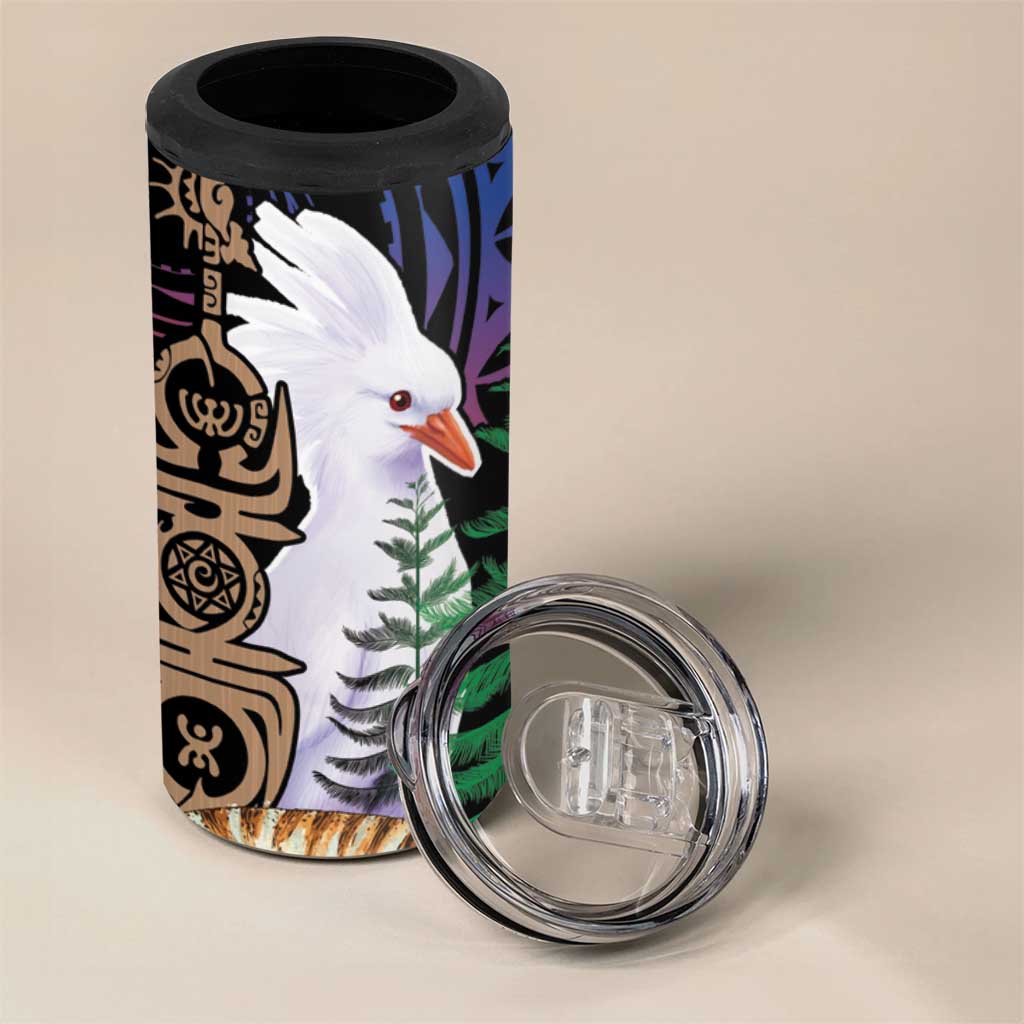 New Caledonia Kanaky Personalized 4 in 1 Can Cooler Tumbler Kagu Bird Emblem - Polynesian Pride