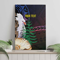 New Caledonia Kanaky Personalized Canvas Wall Art Kagu Bird Emblem - Polynesian Pride