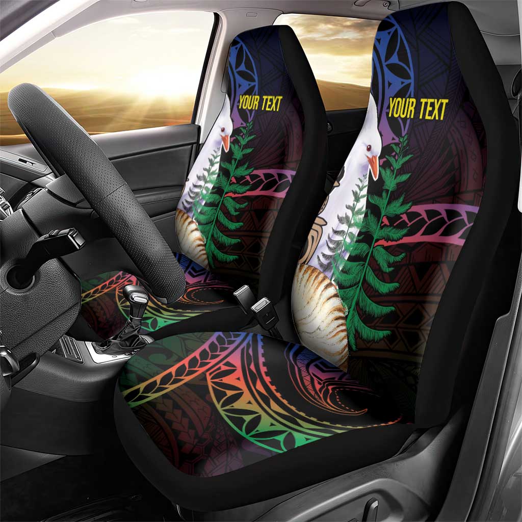 New Caledonia Kanaky Personalized Car Seat Cover Kagu Bird Emblem - Polynesian Pride