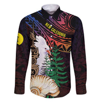 New Caledonia Kanaky Personalized Family Matching Off Shoulder Maxi Dress and Hawaiian Shirt Kagu Bird Emblem - Polynesian Pride