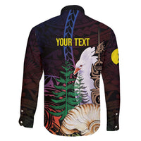 New Caledonia Kanaky Personalized Family Matching Short Sleeve Bodycon Dress and Hawaiian Shirt Kagu Bird Emblem - Polynesian Pride