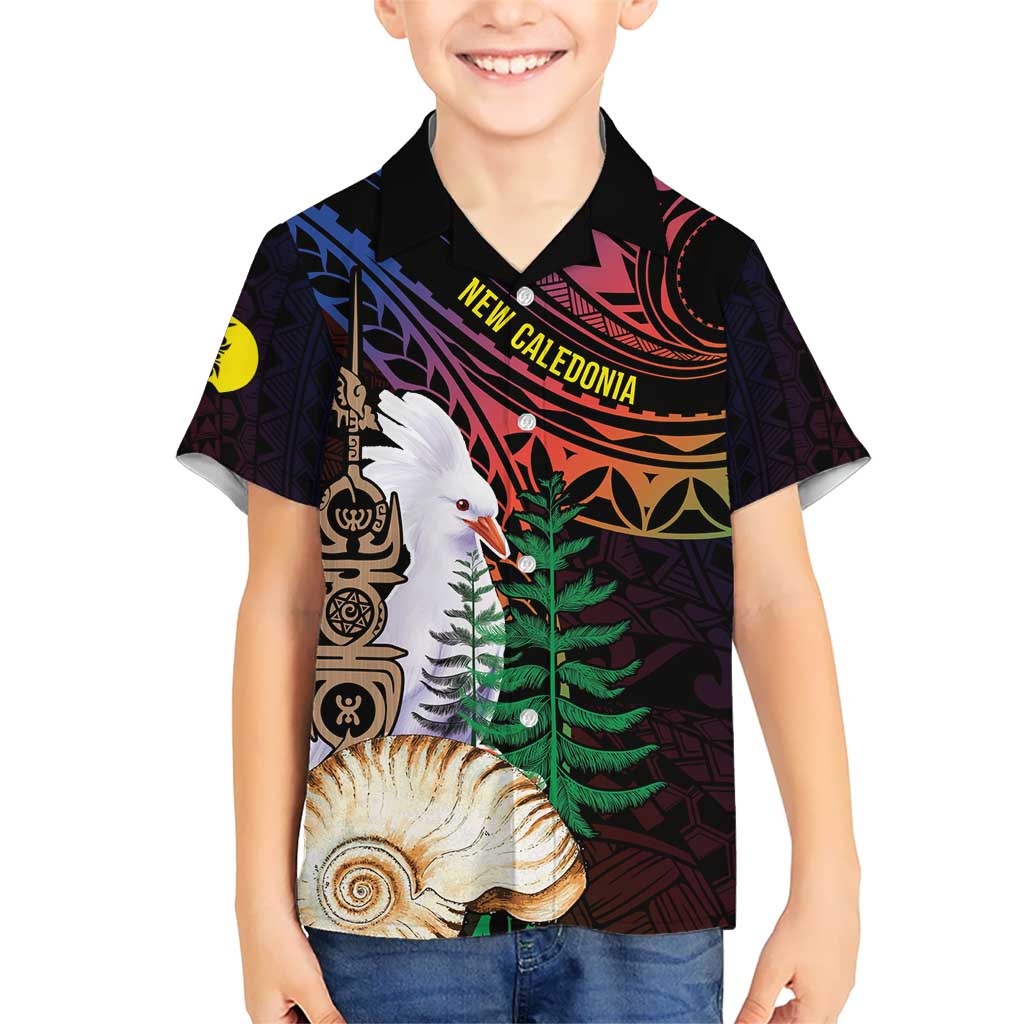 New Caledonia Kanaky Personalized Hawaiian Shirt Kagu Bird Emblem - Polynesian Pride