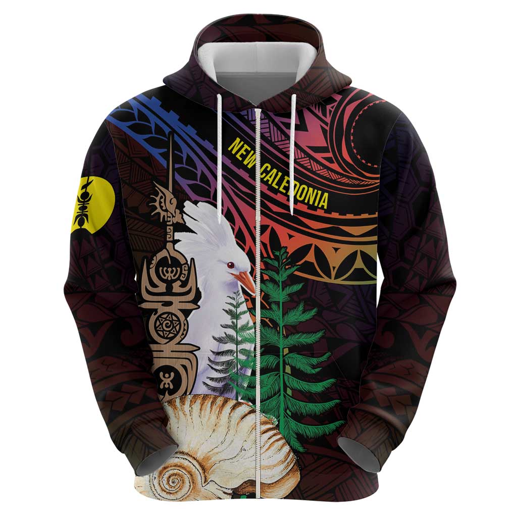 New Caledonia Kanaky Personalized Hoodie Kagu Bird Emblem - Polynesian Pride