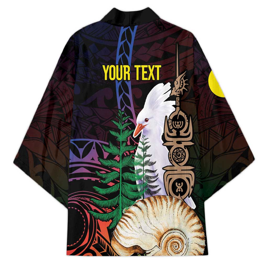 New Caledonia Kanaky Personalized Kimono Kagu Bird Emblem LT7 - Polynesian Pride